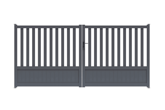 Portail battant semi-barreaudé gris anthracite