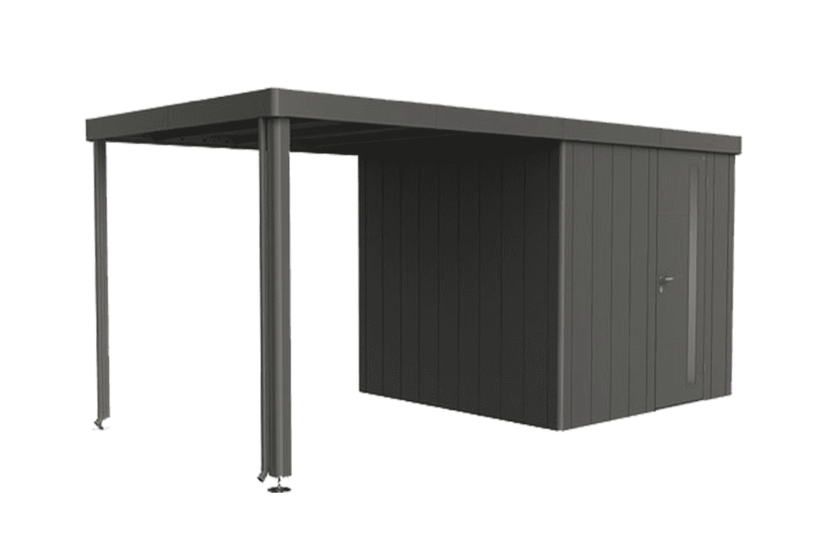 Abri moderne avec auvent gris