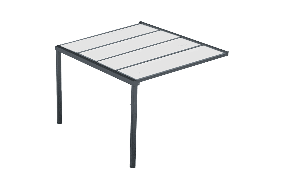 Carport adossé standard gris anthracite