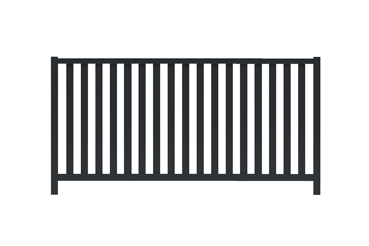Clôture aluminium barreaudée gris anthracite
