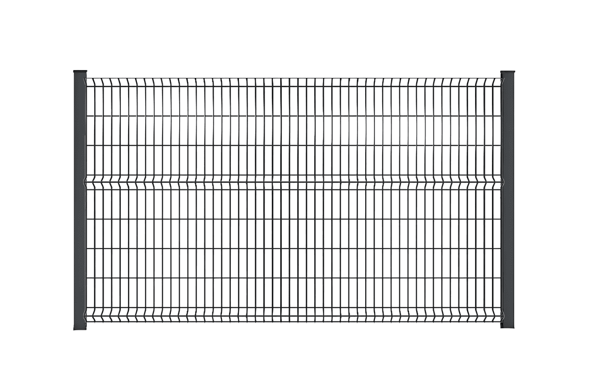Grillage rigide standard avec poteaux à encoches à sceller gris anthracite