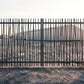 Portail battant en acier industriel avec barreaudage canisse gris anthracite