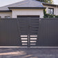 Portail battant avec décoration droite gris anthracite