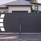 Portail battant plein avec finition aluminium gris anthracite
