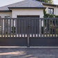 Portail battant semi-barreaudé gris anthracite