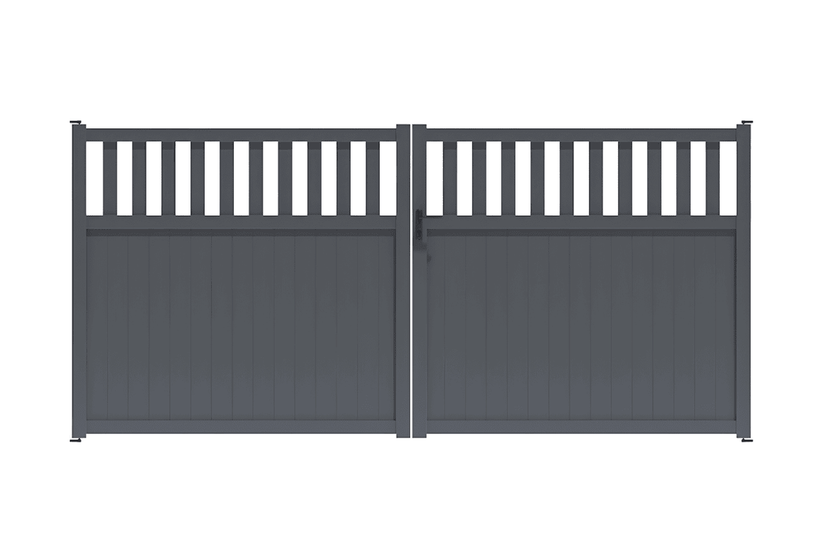 Portail battant semi-plein gris anthracite