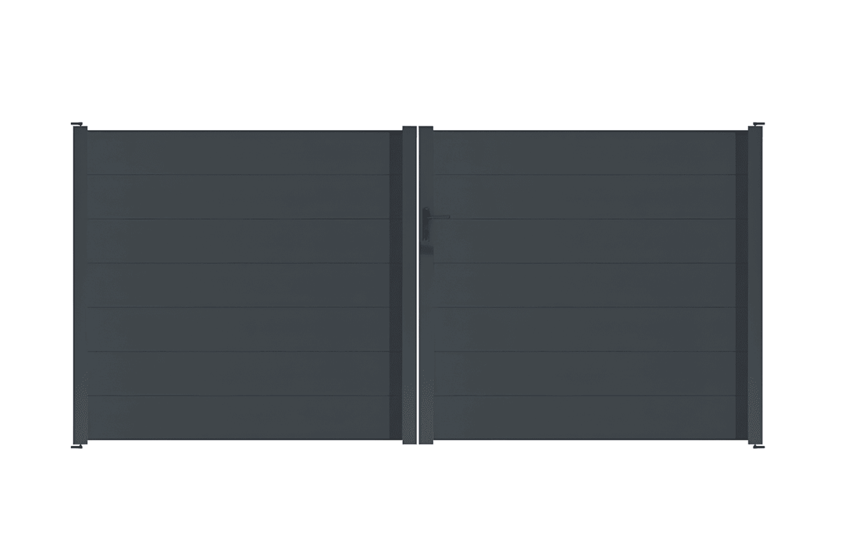 Portail battant sans traverse standard gris anthracite