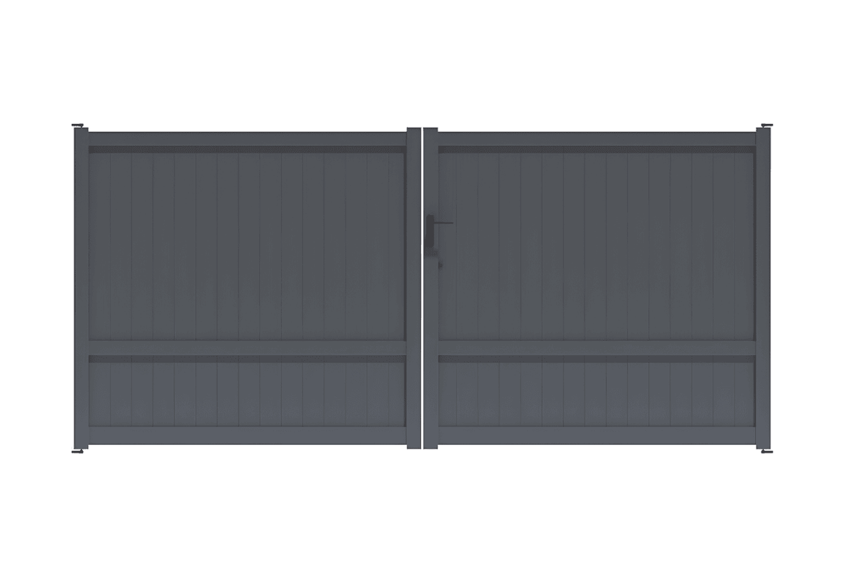 Portail battant traversant standard gris anthracite