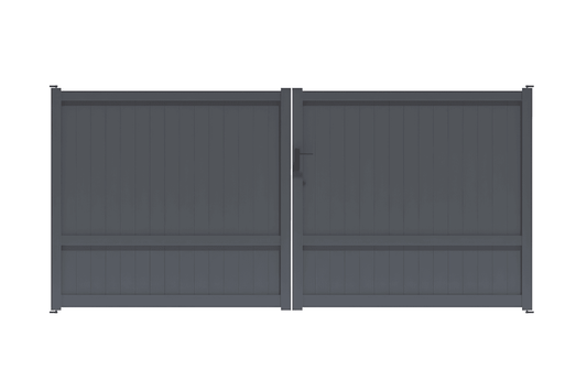Portail battant traversant standard gris anthracite