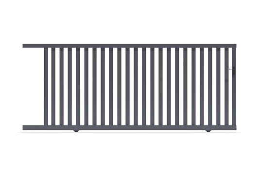 Portail coulissant barreaudé gris anthracite