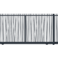 Portail coulissant en acier industriel avec barreaudage canisse gris anthracite