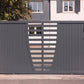 Portail coulissant avec décoration arrondie gris anthracite