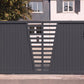 Portail coulissant avec décoration droite gris anthracite