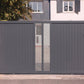 Portail coulissant perforé gris anthracite