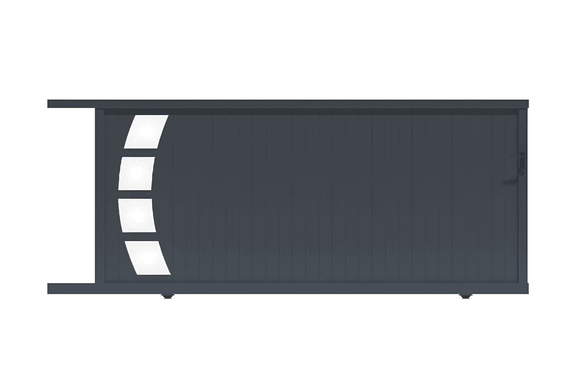Portail coulissant plein avec finition aluminium gris anthracite