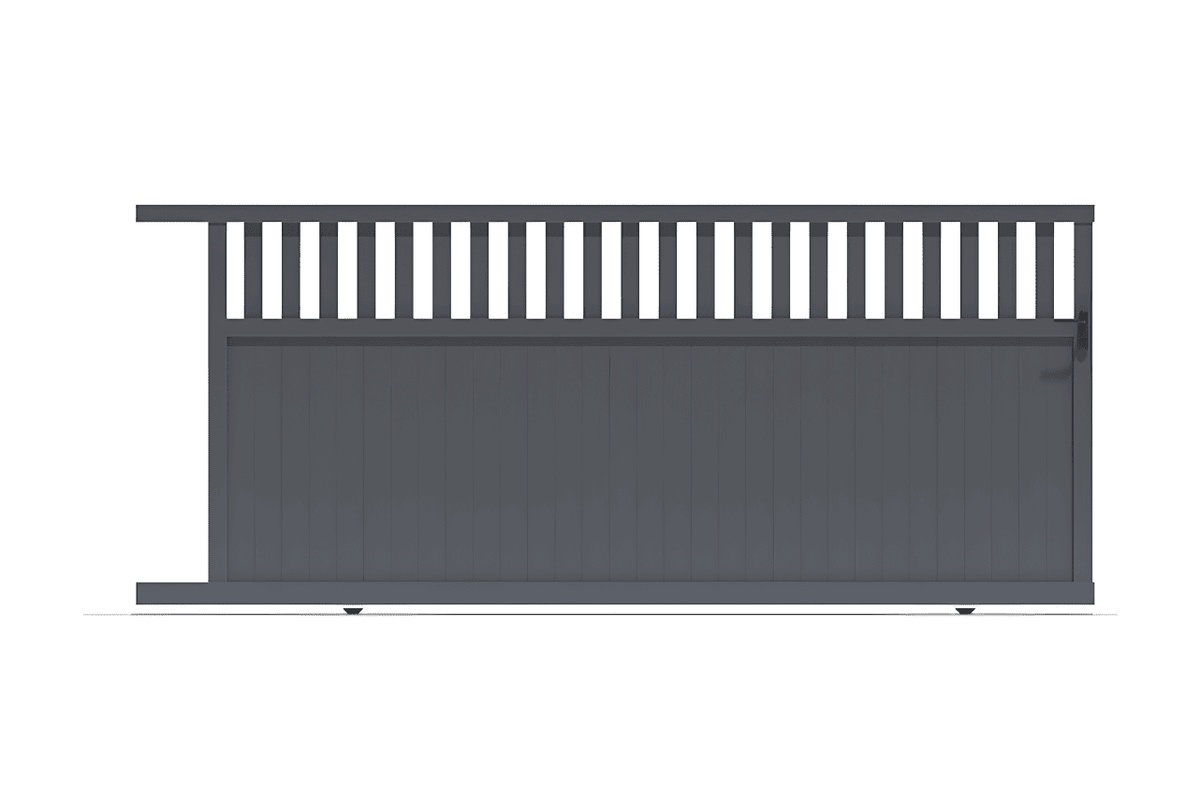 Portail coulissant semi-plein gris anthracite