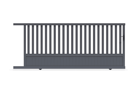 Portail coulissant semi-barreaudé standard gris anthracite