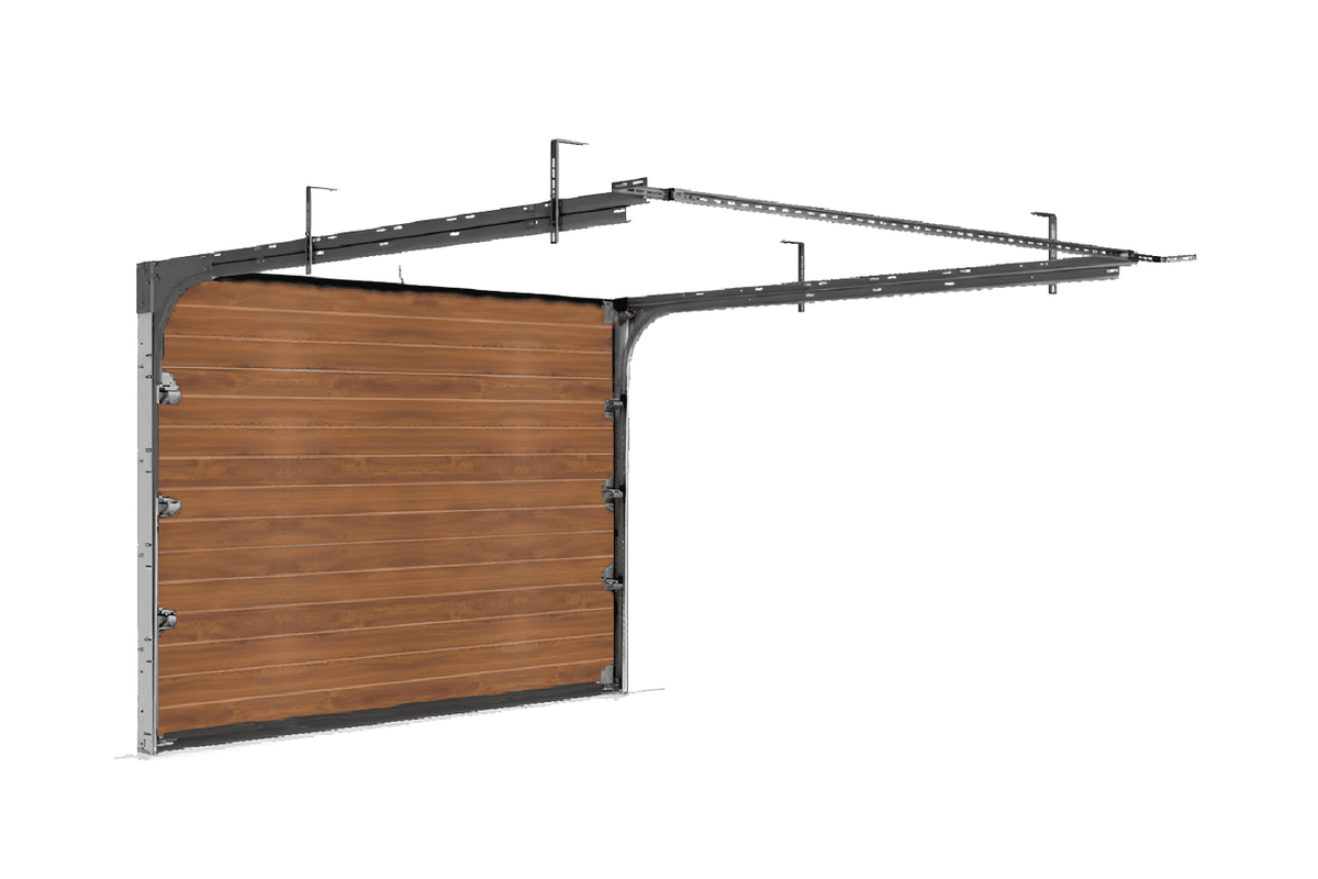 Porte sectionnelle de garage levante traditionnelle imitation bois