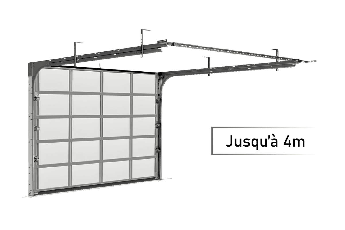 Porte sectionnelle industrielle levante vitrée – 4 m
