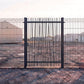 Portillon en acier industriel avec barreaudage canisse gris anthracite
