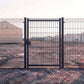 Portillon en acier industriel avec grillage gris anthracite