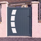 Portillon plein avec finition aluminium gris anthracite