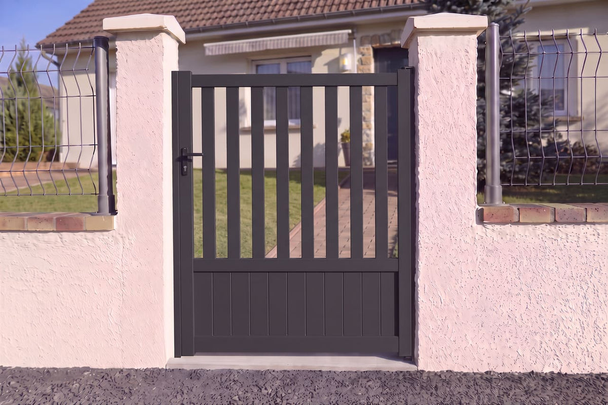 Portillon semi-barreaudé standard gris anthracite