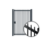Portillon en acier industriel avec barreaux plats gris anthracite