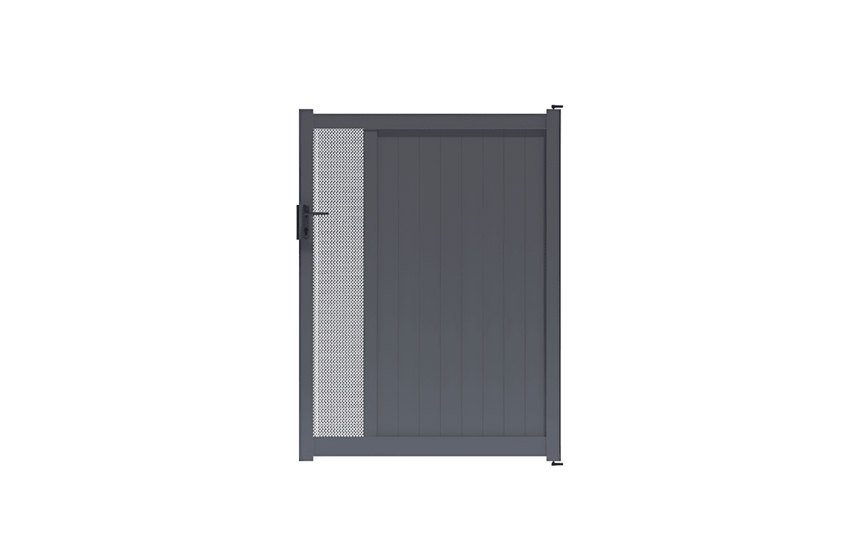 Portillon perforé gris anthracite
