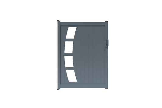 Portillon plein avec finition aluminium gris anthracite