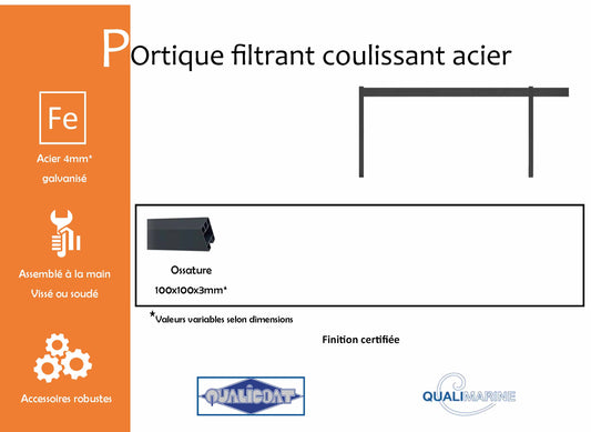 Portique filtrant coulissant acier